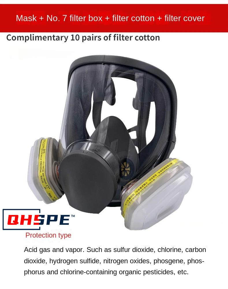 Masque à gaz 6800 Anti-buée Respirateur pour Peinture Industrielle Masque Intégral Filtre de Sécurité pour le Travail Protection contre la Poussière Formaldéhyde Pulvérisation