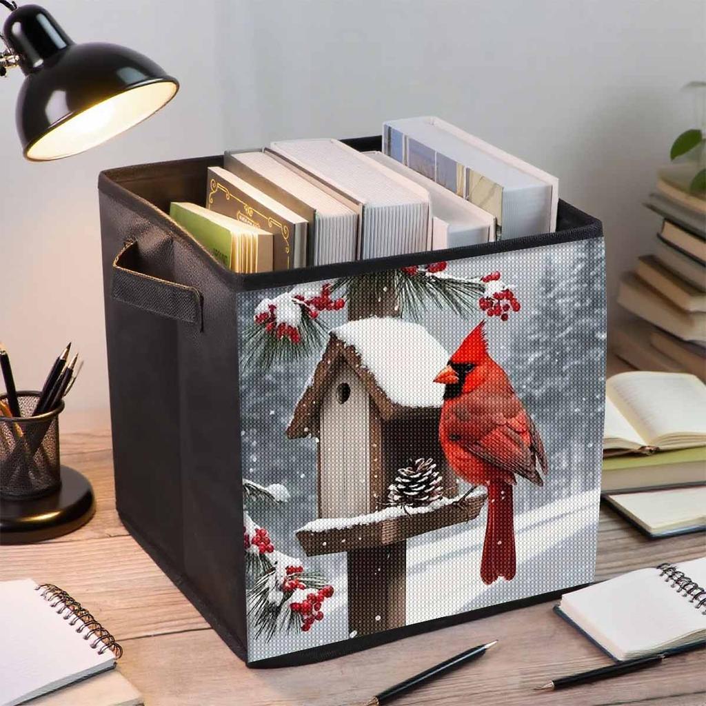 Birds and Pinecones 5D Diamond Painting Storage Basket Full Round Drill Mosaic Diamond Embroidery Cross Stitch Kits Home Decor Home Decor