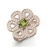 1.33 Ctw Square Peridot 925 Sterling Silver Rose Vermeil Cocktail Women Wedding Ring