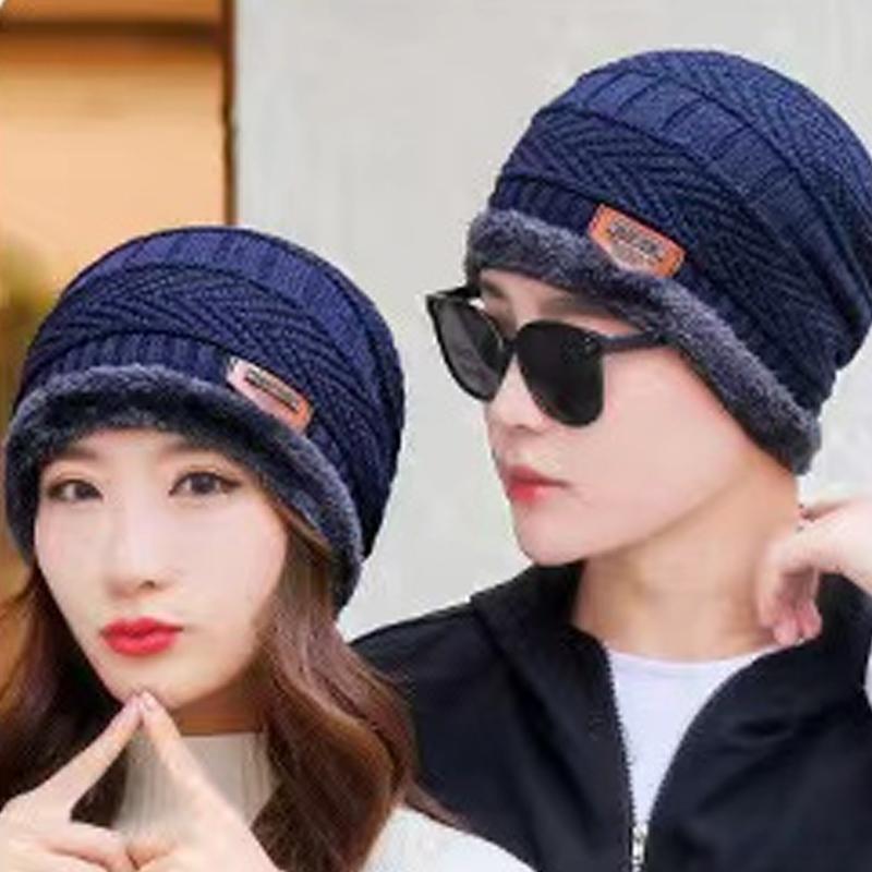 Winter Thickened Knitted Hat For Men, Velvet Warm Neck, Integrated Hat, Thickened Woolen Hat, Windproof And Cold-Resistant Women