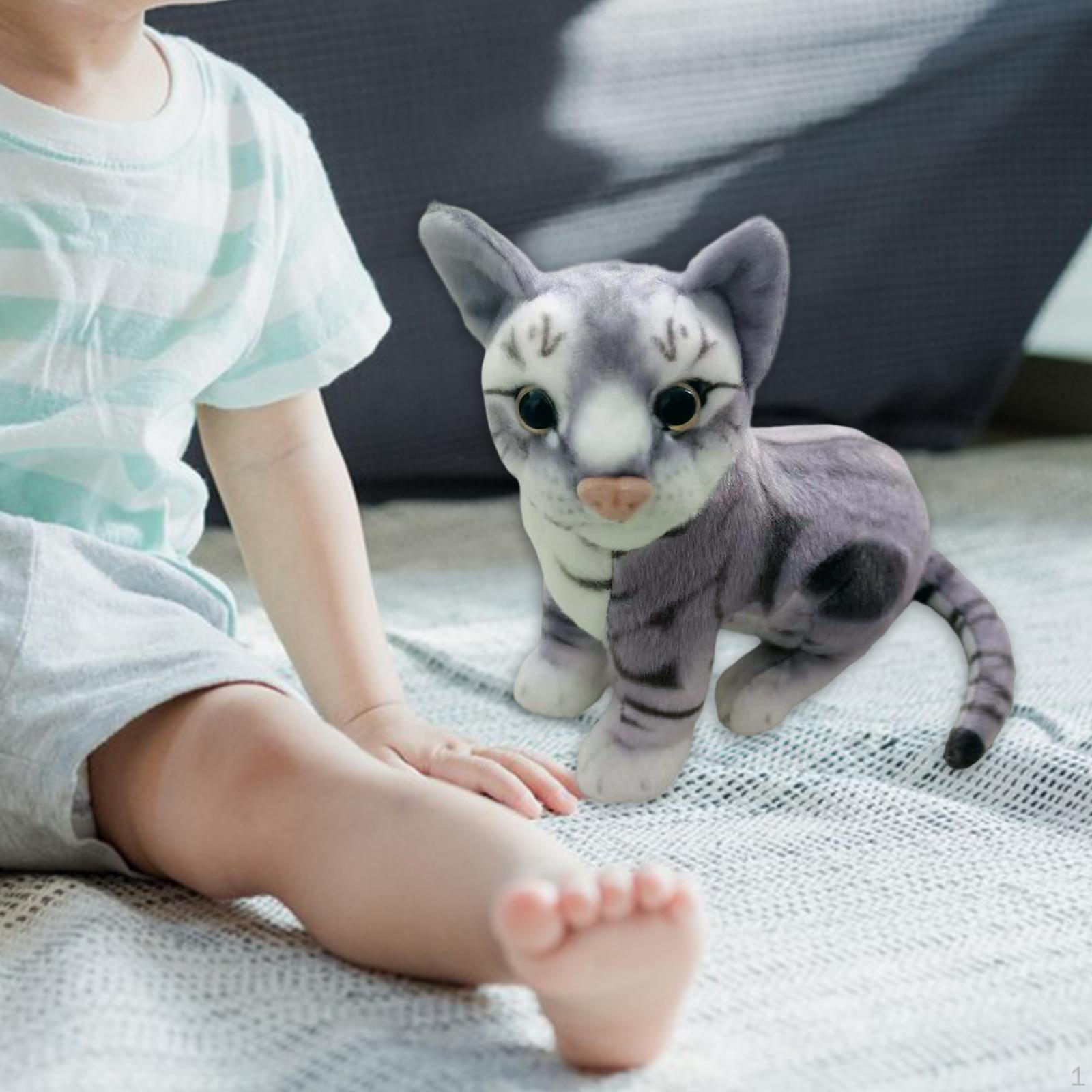 

Cat Toy Doll Cartoon Home Decoration Realistic Stuffed Animal Long Tails for Family Boys Girls