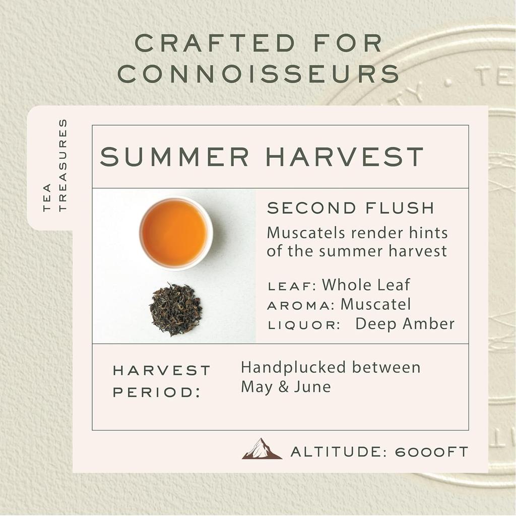 Makaibari Summer Solstice Muscatel Darjeeling Black Tea 100 G Tin Caddy Premium Second Flush Single Estate Loose Leaf