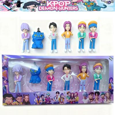 6-teiliges Set Kpop Demon Hunters Figuren Spielzeug Cartoon Jinu/Abby/Baby/Mystery/Romance Actionfigur PVC Schreibtischdekoration Modell Spielzeug