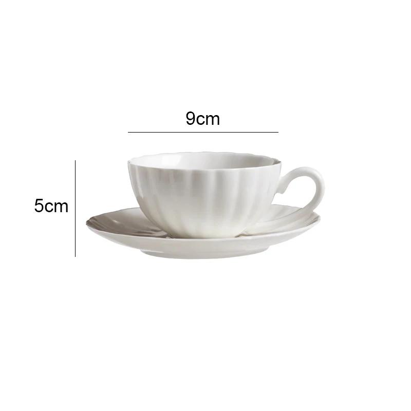 Pure White Coffee Cup English Afternoon Tea Mug Household Minimalist Ceramic Teapot White Cup Plate European Teacup Drinkware