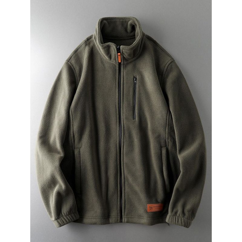 Fleece Autumn and Winter Thickening Zipper Men's Cardigan Jacket