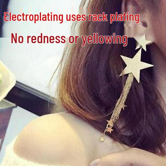 Frosted Star Tassel Korean Stud Earrings