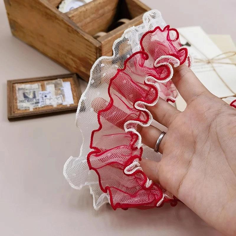 Double-Layer Red Polka Dot Lace Doll Clothing Accessories