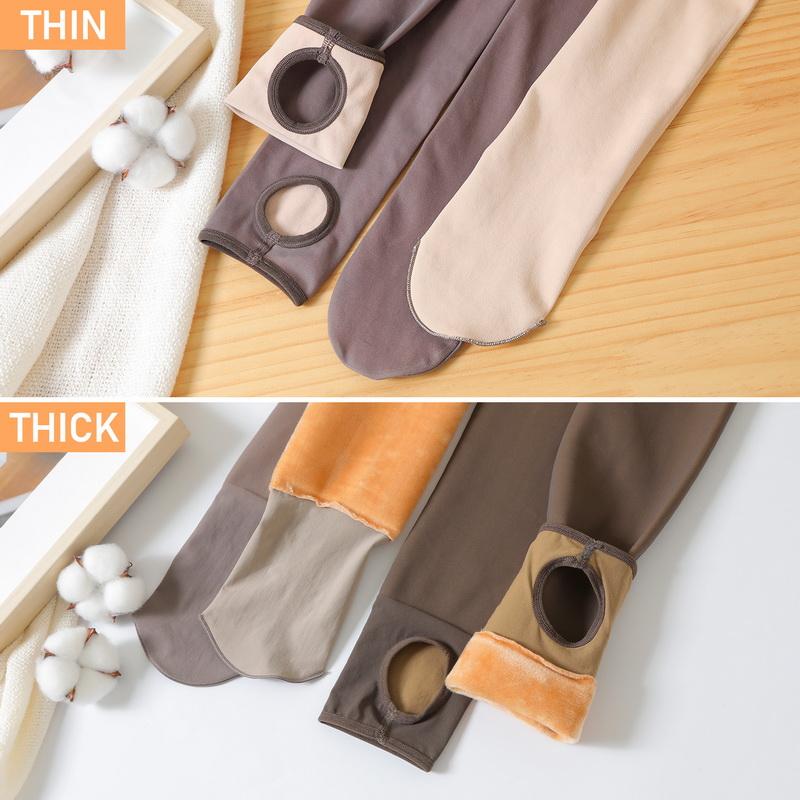 90G 250G Plus Size Women Winter Leggings Thermal Pants Lined Pantyhose Thick Fake Woman Polar Tights Fleece Stockings Velvet