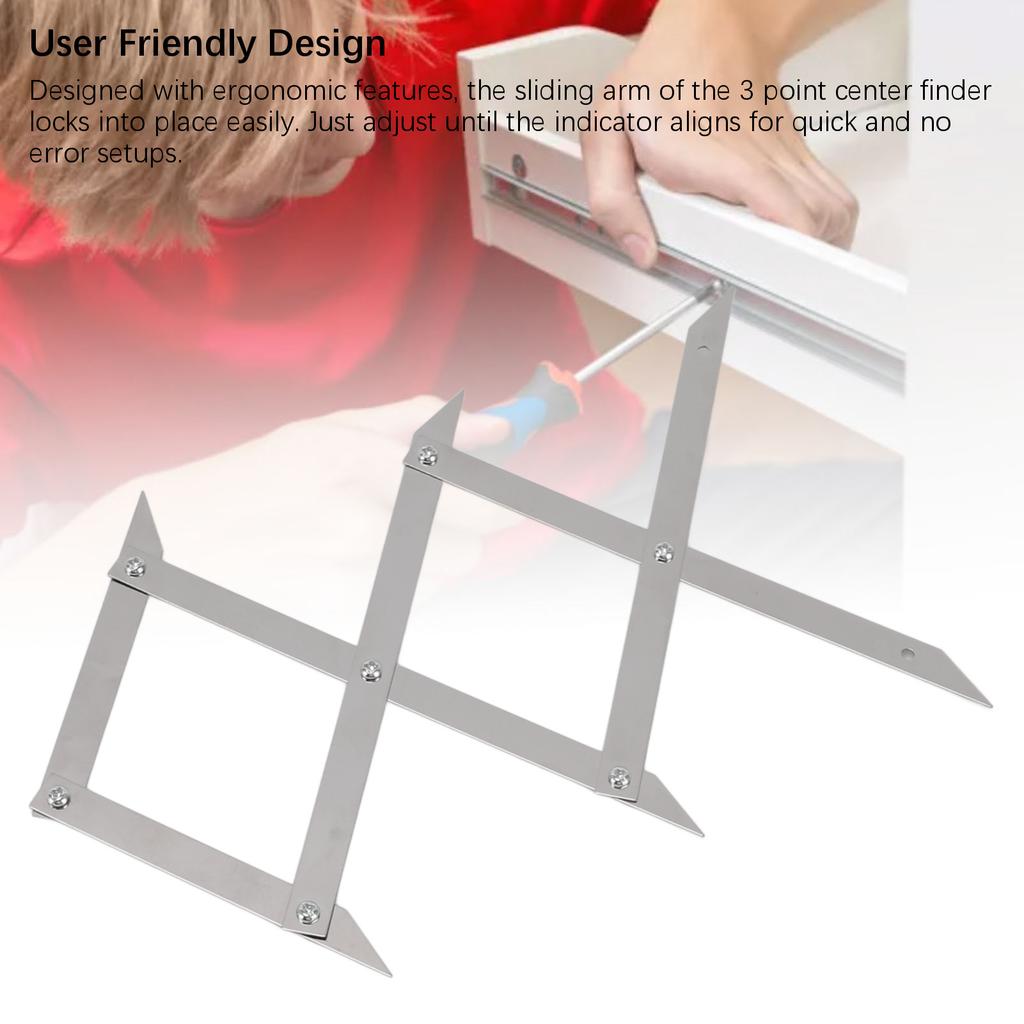 3 Point Center Finder for Precise Measurements Stainless Iron Equidistant Measuring Tool for Welding and Woodworking
