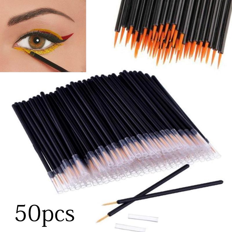 PDTO 50pcs Disposable Eyeliner Brushes Wands Applicator Eye Makeup