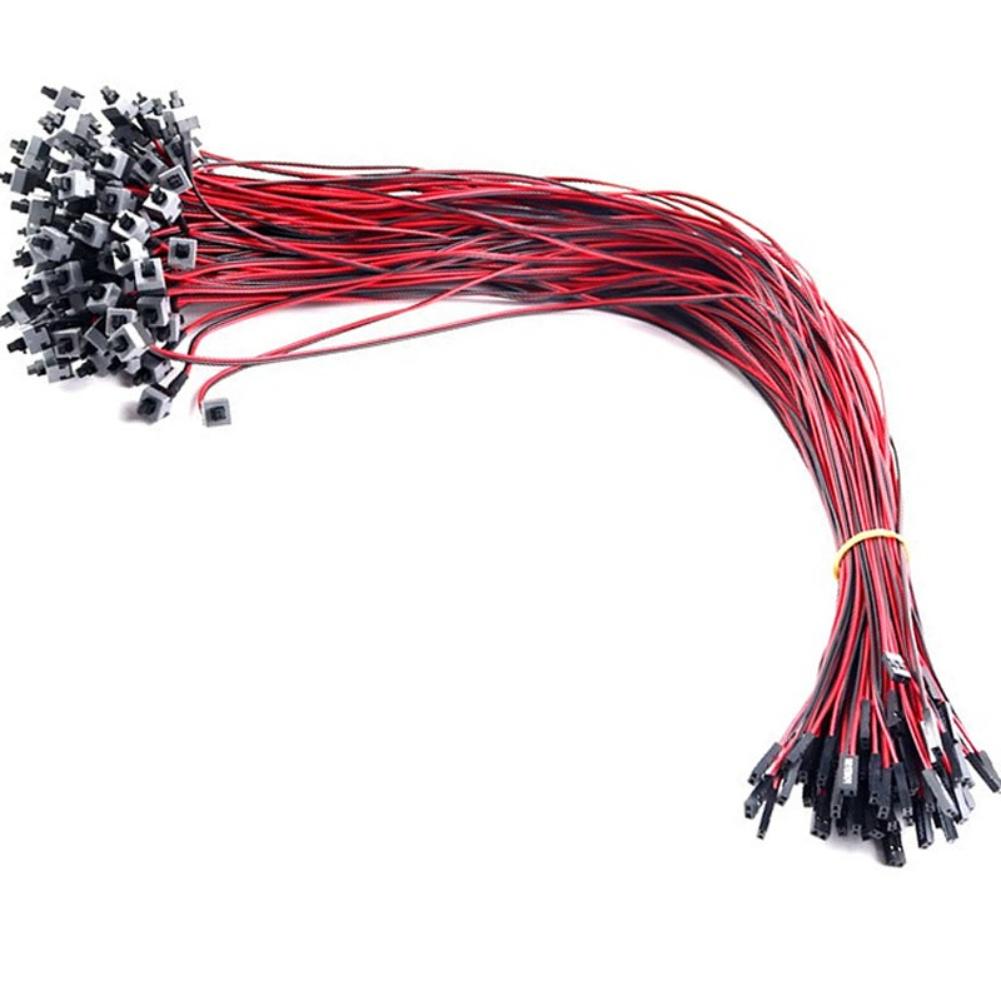 

Front Panel Header Reset Switch Cable PC Build Maintenance Flexible Length Power Cable Switch Plastic Insulation