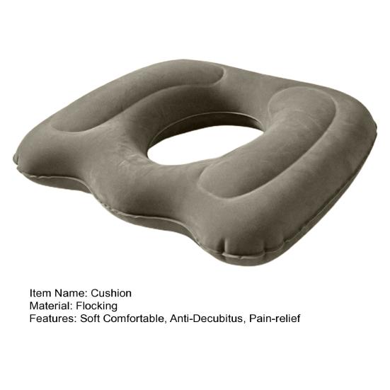 Inflatable Cushion Mid Hollow Anti-Decubitus for Hemorrhoids Flocked Buttock Cushion Fit Most Seats Home Supplies