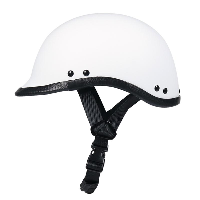 Motorcycle Helmet Vintage Black Half Helmet 54-60cm Retro Motorcycle Helmets Shell Helm Matte Motorcycle Protection
