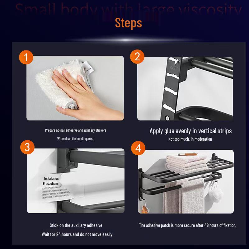 Quick-Dry Nail-Free Adhesive for Mirrors and Tiles – Strong, No-Drill Solution for Bathroom Shelves
