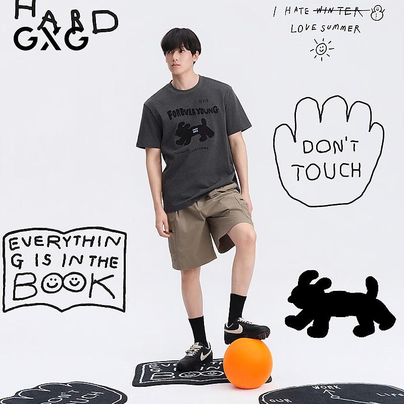 GXG Men's Collaborative Series Cartoon Print Short-Sleeve Knit T-Shirt