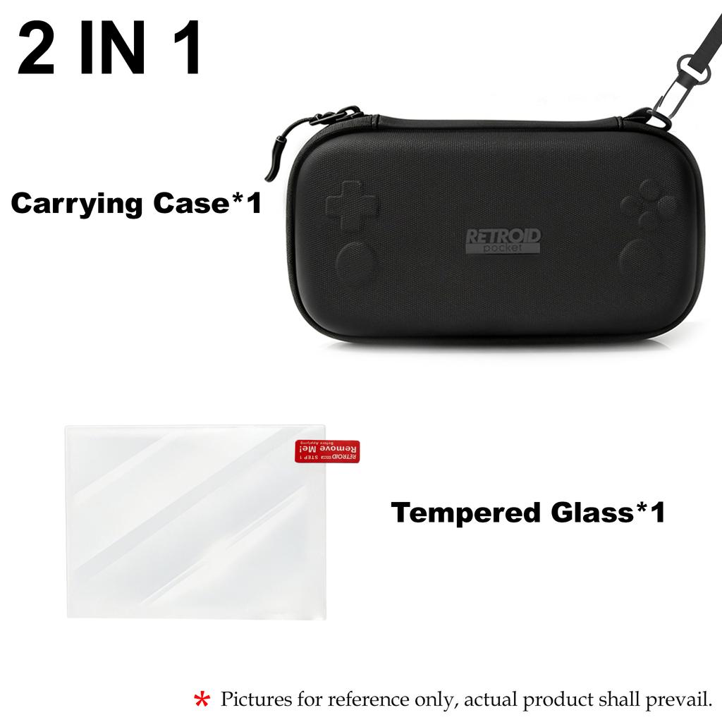 Retroid Pocket Nova Tempered Glass Screen Protectors Game Storage Bag Zipper Carry Bag Eva Hard Handbag Game Accessories