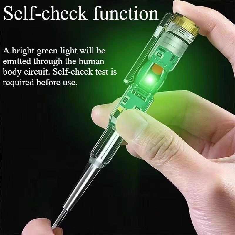 1 Stück elektronischer Prüfstift für Elektriker, Messen von Kabelbruch, Messen von Null-Spannungsleiter, Messen von Ein und Aus, leuchtender Prüfstift