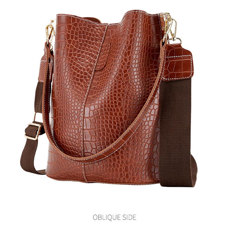 SCIONE Winter Neue Tasche Frauen 2020 Breite Schulter Gurt Eine Schulter Tragbare Eimer Tasche