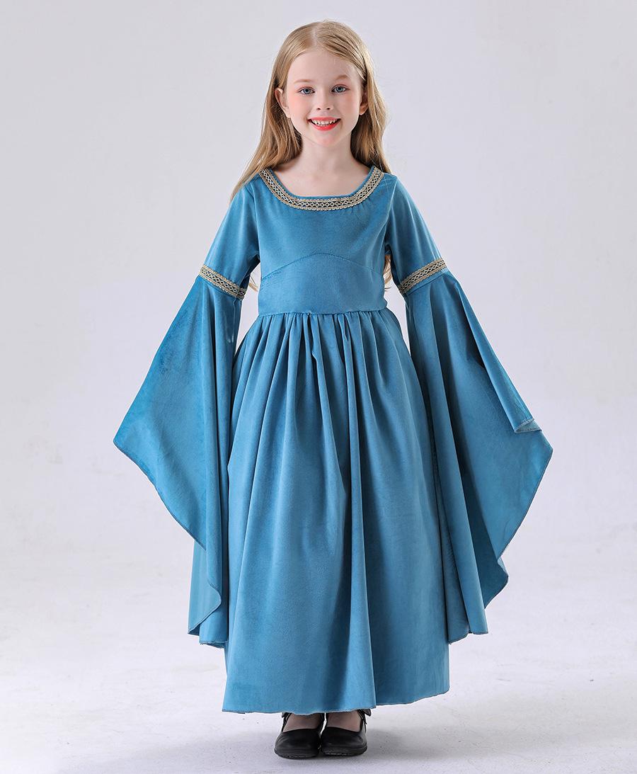 Light Blue Medieval Princess Court Dress with Magic Ring – Inspired by Lord of the Rings 140