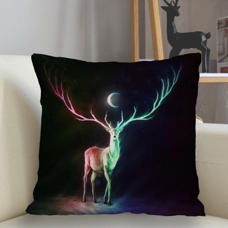 Bedroom Living Room Home Decor Cushion Cover Fantasy Fawn Art Pillowcase Square