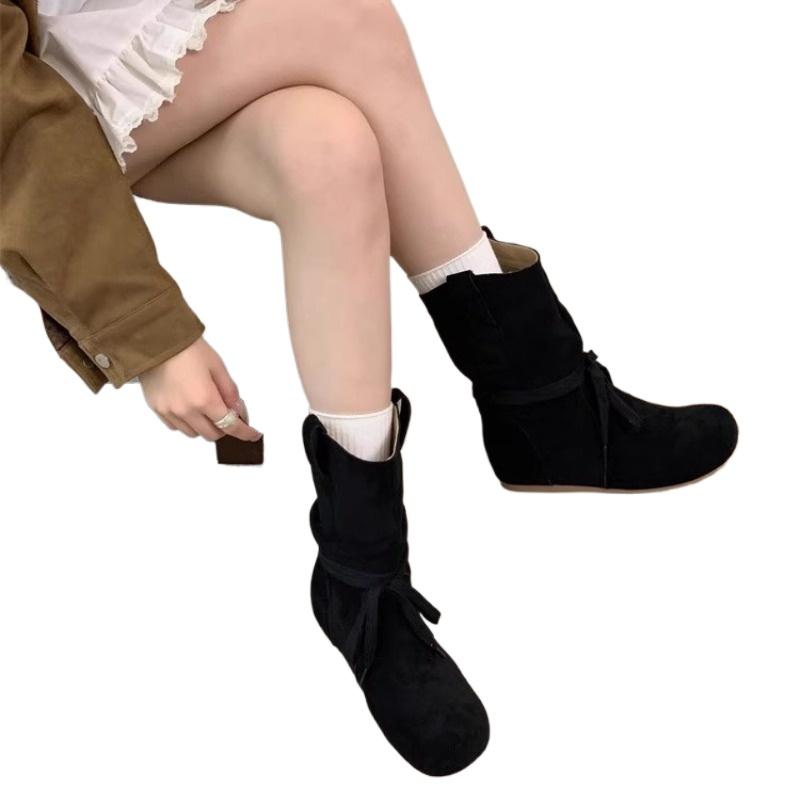 Fashion New Popular Suede Casual Boots for Women Fashionable Ankle Boots Short Slip On Flat Shoes Retro Versatile Soft Bottom Lady Boots