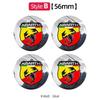 4pcs 3D 56mm car logo emblem Wheel Center Hub auto Rim refit dust-proof badge covers sticker accessories For FIAT Abarth 500 V4