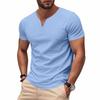 Summer V-neck Quick-drying Skin-friendly Loose Pure-color Short-sleeved Men’s T-shirts