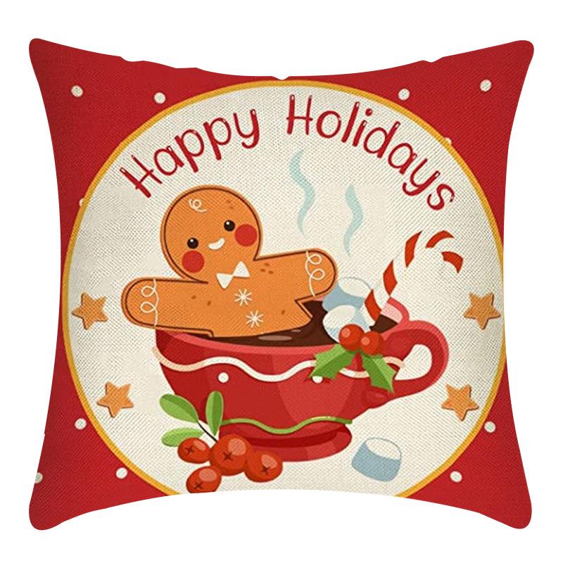 New Christmas Pillowcase Letter Linen Print Home Sofa Pillowcase Bedside Pillowcase
