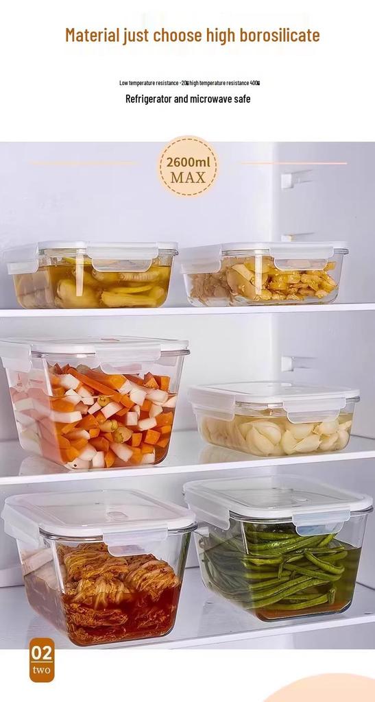 Glass Kimchi Jar with Lid - Sealed Pickled Radish Container