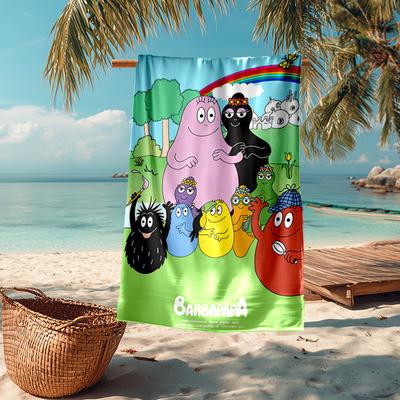 Barbapapa Fashion Beach Towel: Ideal for Summer Adventures Soft, Absorbent and Quick Drying Suitable for Swimming and Bathing