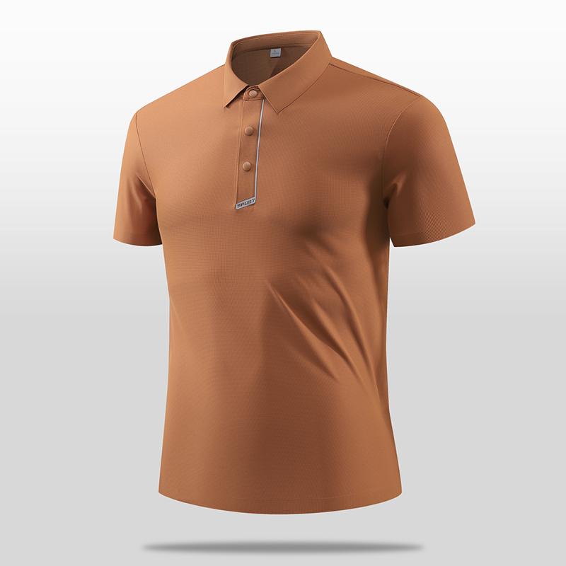 Solid Color Short Sleeved Polo Shirt Short Sleeved T-shirt for Men, Simple Business Casual Men, Lapel T-shirt