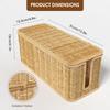 Rattan Organized Box with 180 Degree Flip Lid Design Desktop Cords Imitation for Mobile Phone Computer Wires boxes