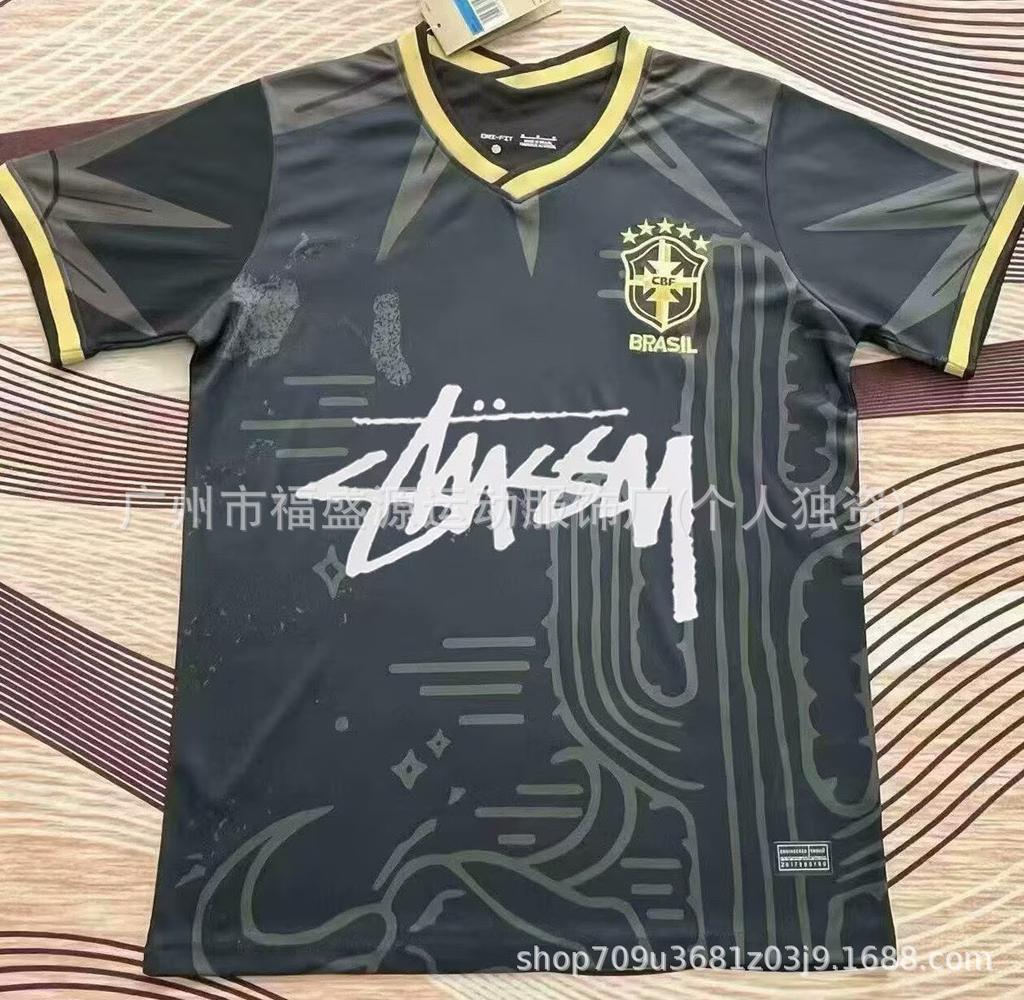 Retro Jersey Brazil Argentina Germany England Portugal Spain Signature Short Sleeved Football