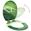 Soft Close Toilet Seat Set 2 pcs MDF Green Water Droplet Design