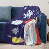 Soft Fluffy Throw Blanket Cozy Warm Bedspread Home Decor Gift Christmas Santa Claus Pattern Shaggy Plush Blanket