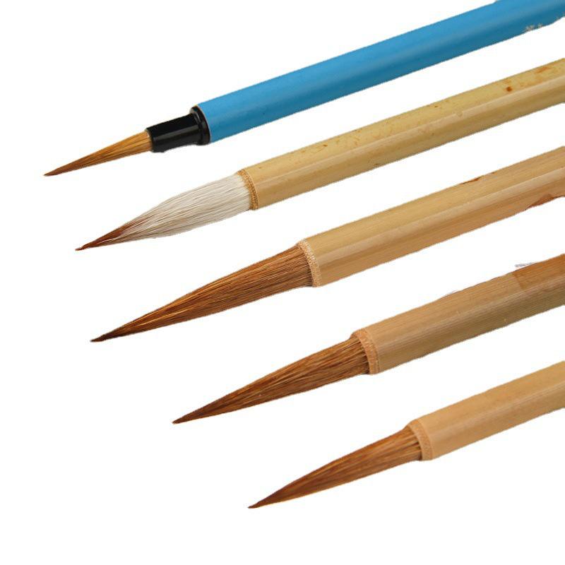 Gongbi Outlining Brush - Wolf & Mixed Hair for Chinese Painting, Ideal for Flowers, Birds, Branches, and Fine Details