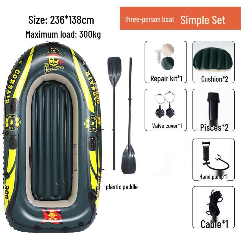 Durable Thickened Inflatable Boat for 2/3/4 People - Ideal for Fishing