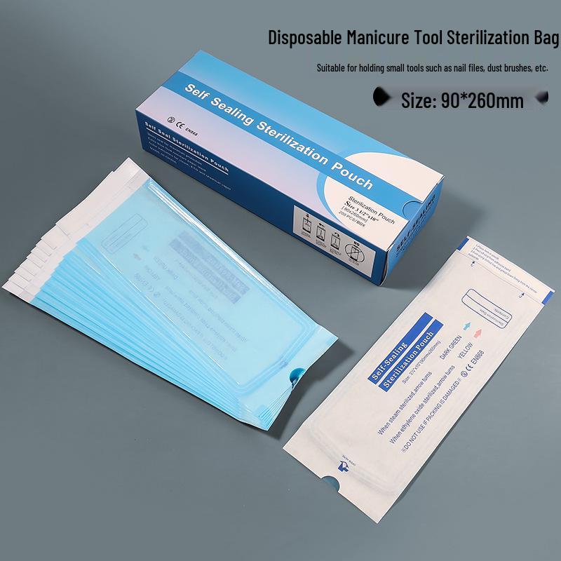 Samouzavírací sterilizační sáček odolný vůči vysokým teplotám pro manikúrní nástroje