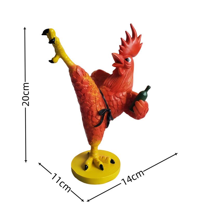 

New Cute Drunken Kung Fu Chicken Desktop Ornament Doll Creative Gadgets Car Craftsmanship Decoration