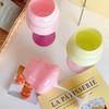 Macaron Candy Colorblock Stemmed Wine Glass – Retro Cream Dionysus Design