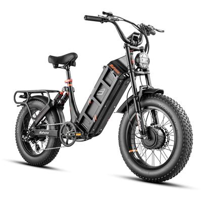 Eahora Juliet III Black 1000W * 2 Двухмоторный 52V60AH Аккумулятор Шина 20 * 4,0 дюйма Гидравлический тормоз Полностью подвесной Электрический велосипед