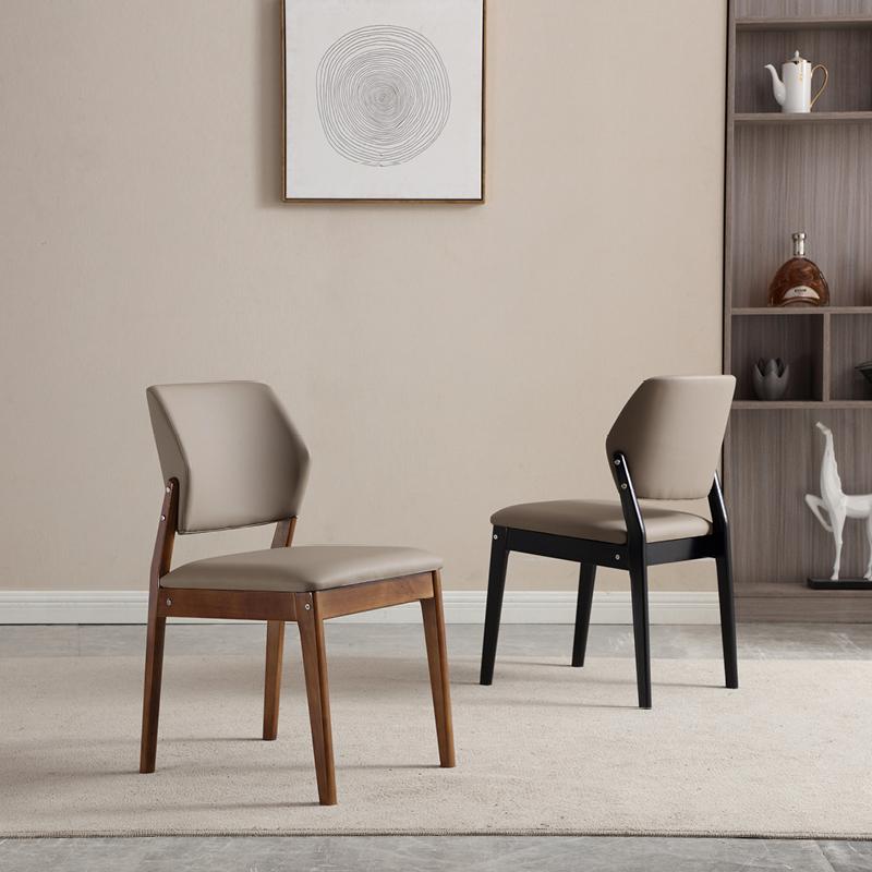 Solid Wood Dining Chair Household Modern Simple Italian Light Luxury Comfortable Back Chair Hotel Dining Room Table Chair Stool