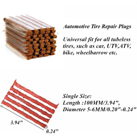 Tire Plugs 150Pcs,Rubber Tire Repair Plugs Automotive Tire Puncture Repair Tool 4" X 1/4" For Tubeless Tires