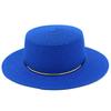 High quality Panama straw hat women's flat top visor spring and summer outing beach hat straw gentleman's hat
