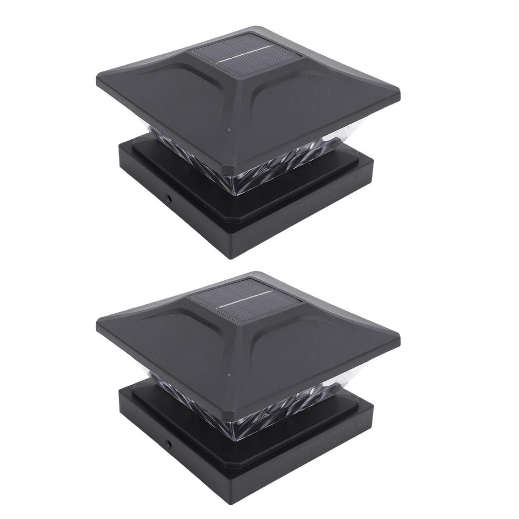 2er-Pack Solar-Pfostenleuchte LED Warmweißes und Weißes Licht Wetterfest Solarbetrieben Terrassen-Zaunpfahlleuchte für Terrasse Veranda