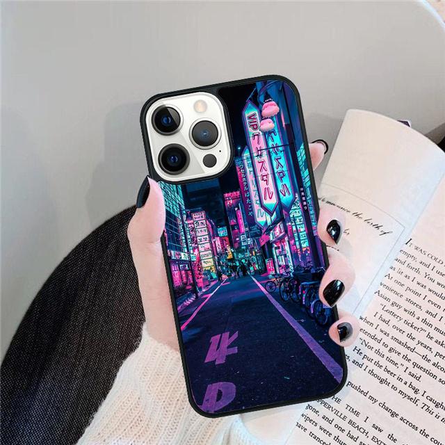 Japanese streets Tokyo Neon Wonderland phone Case For iPhone 16 15 14 Plus X XR XS apple 16 11 12 13Pro Max coque