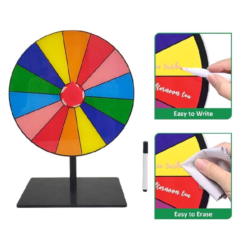 Lucky Draws Roulette Wheel Erasable Reusable Fortune Wheel Tabletop Prize Turntable Easy Assembly Roulette Wheel