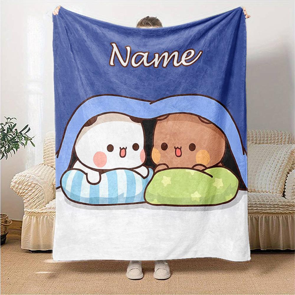 Personalisierter Name Persönlichkeit Bubu Dudu (4) Decke Weich & Warm Sofa Büro Bett Reise Mittagspause Decke, Geschenk Geeignet für Alle Jahreszeiten
