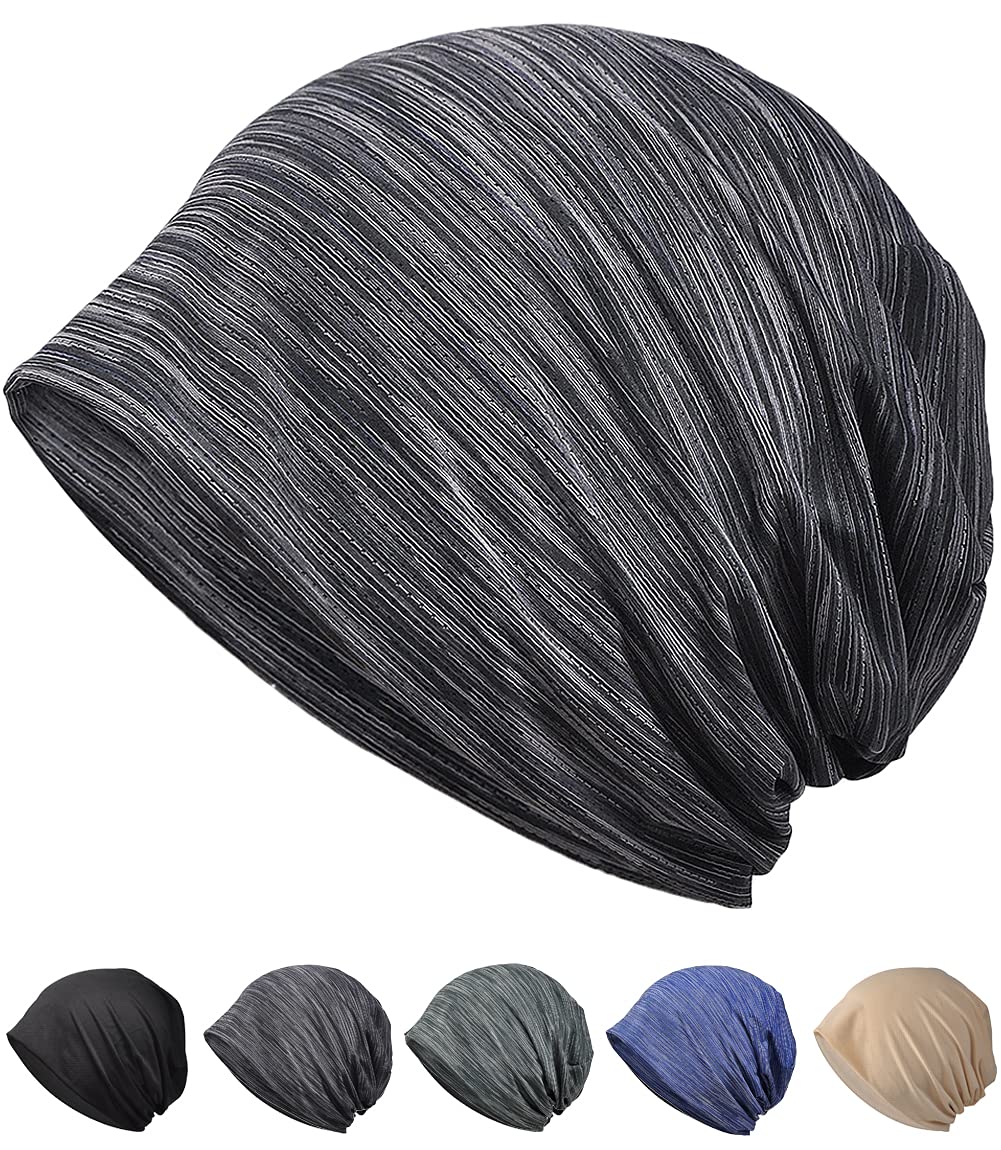 

Вязаная шапка Andeor для мужчин и лета, даже легкая и освежающая, дышащая и ухаживающая, нежная к однотонной унисекс темно-серой женской коже, [Крутая]