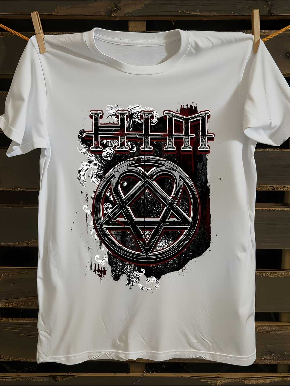 Футболка с логотипом HIM  Heartagram XXXXL